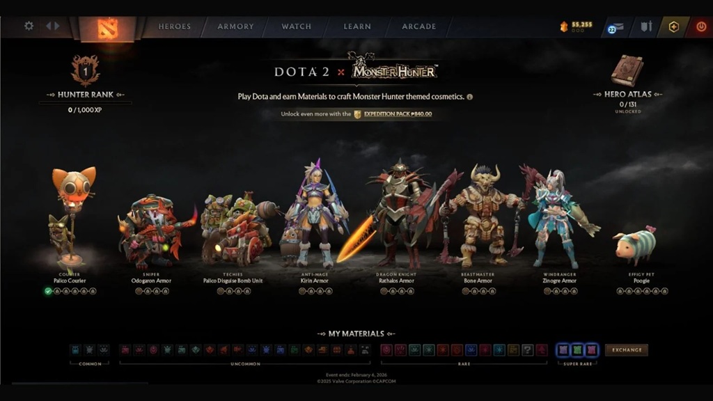 Evento Dota 2 x Monster Hunter: Todos los conjuntos gratuitos y cómo conseguirlos